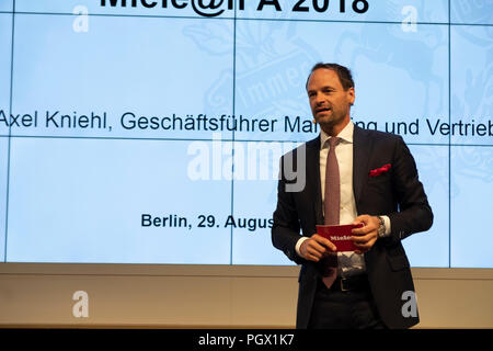 Berlin, Deutschland. 29 Aug, 2018. Pressekonferenz auf der IFA 2018, Miele Credit: Beata Siewicz/Pacific Press/Alamy leben Nachrichten Stockfoto