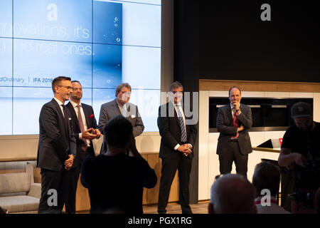 Berlin, Deutschland. 29 Aug, 2018. Pressekonferenz auf der IFA 2018, Miele Credit: Beata Siewicz/Pacific Press/Alamy leben Nachrichten Stockfoto