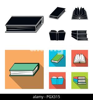 Verschiedene Arten von Büchern. Bücher set Sammlung Icons in Schwarz, flat Vektor Symbol lieferbar Abbildung. Stock Vektor