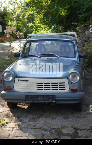 Vorderansicht des Auto vorne auf den Trabant Kombi war von 1957 bis 1990 in der ehemaligen DDR hergestellt Stockfoto