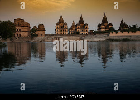 Tempel in Orcha, Madhya Pradesh, Indien. Stockfoto