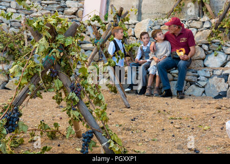 Während Festa del Vino e dell'Uva, traditionelle Festival zum Wein und zur lokalen Geschichte und Tradition. Dieses Festival Ende der Sommer tour Stockfoto