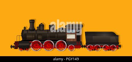 Vintage Dampflok, Vector Illustration. Stock Vektor