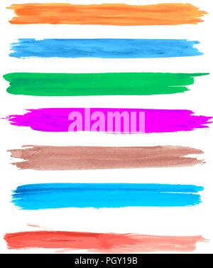 Vektor Aquarell grunge Pinselstriche in Farben eingestellt Stock Vektor