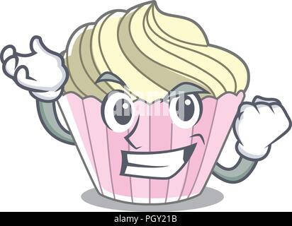 Erfolgreiche Hausgemachte Meringue Kuchen auf Charakter cartoon Vector Illustration Stock Vektor