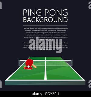 Ping Pong, Tischtennis Vektor Karte Stock Vektor