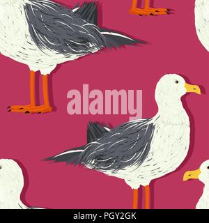 Seagull nahtlose Muster, vektor design Stock Vektor