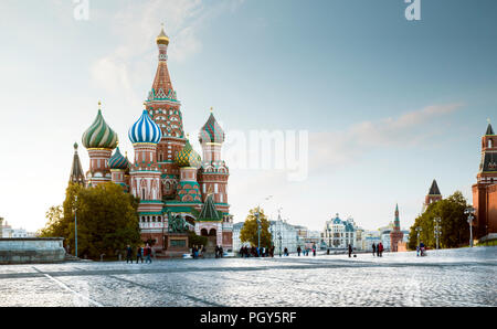 Basilius-kathedrale auf dem Roten Platz in Moskau, Russland Stockfoto