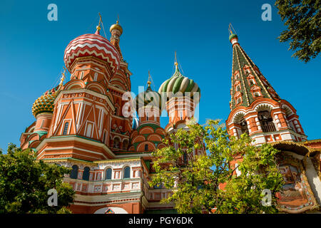 Die Basilius-Kathedrale auf dem Roten Platz in Moskau Stockfoto