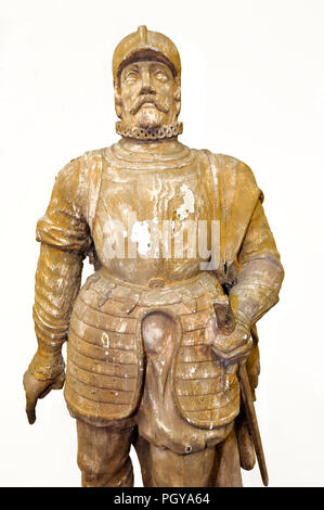 Galionsfigur Imperial Royal Armored Fregatte Don Juan de Austria. Holz- Hohe M 2.10, der eine vollständige - Größe Don Giovanni von Österreich. Die galionsfigur gehörte zu den Austro Ungarica Einheit, die in der Schlacht von Lissa Stockfoto