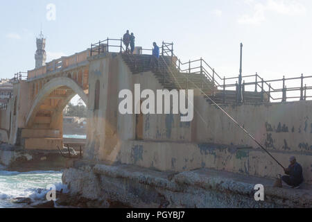 Leuchtturm von Alexandria und thr Montaza Palastes Stockfoto