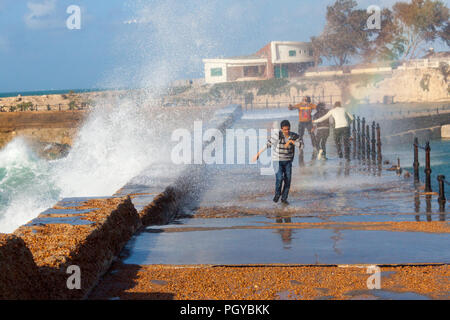 Leuchtturm von Alexandria und thr Montaza Palastes Stockfoto