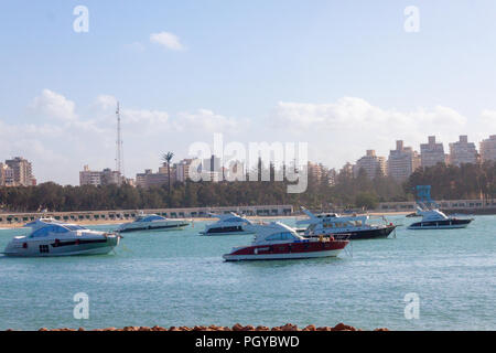 Leuchtturm von Alexandria und thr Montaza Palastes Stockfoto