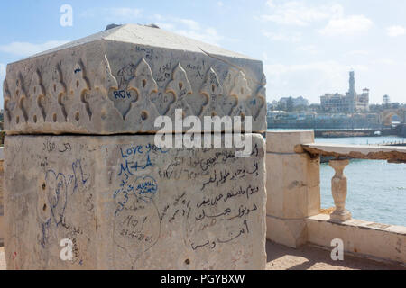 Leuchtturm von Alexandria und thr Montaza Palastes Stockfoto