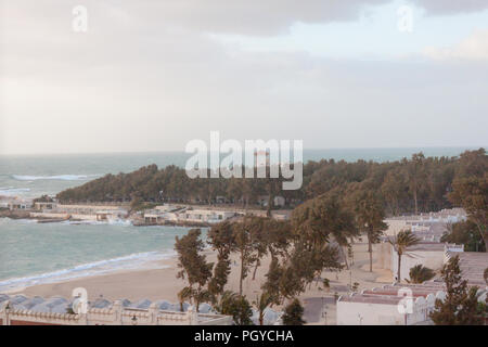 Leuchtturm von Alexandria und thr Montaza Palastes Stockfoto