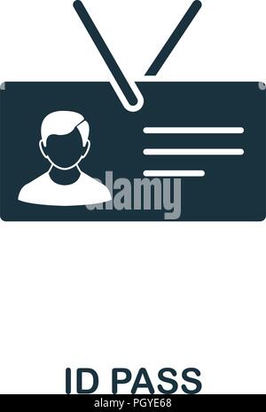 Id Pass Symbol. Schwarzweiß-Design von Internet Security Sammlung. UI. Pixel Perfect einfache Piktogramm id pass Symbol. Web Design, Anwendungen, Software, Stock Vektor