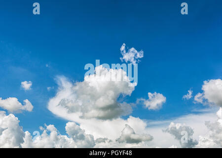 Flauschige cumulus Wolken im blauen Himmel Stockfoto