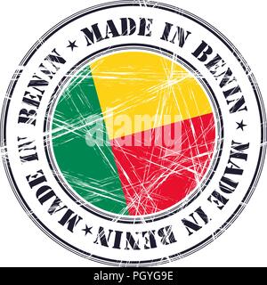 In Benin grunge Gummi Stempel mit Flagge gemacht Stock Vektor
