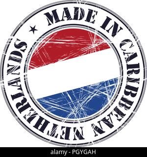 In Karibik Niederlande grunge Gummi Stempel mit Flagge gemacht Stock Vektor