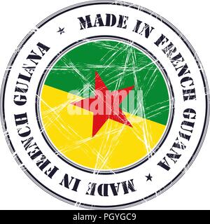 In Französisch-Guayana grunge Gummi Stempel mit Flagge gemacht Stock Vektor