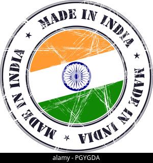 In Indien grunge Gummi Stempel mit Flagge gemacht Stock Vektor