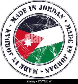 In Jordanien grunge Gummi Stempel mit Flagge gemacht Stock Vektor