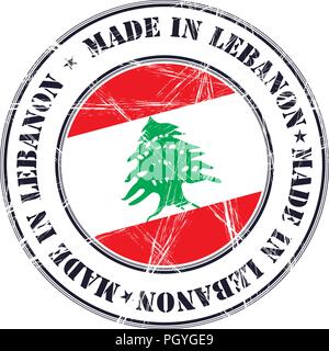 Im Libanon grunge Gummi Stempel mit Flagge gemacht Stock Vektor