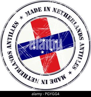 In Niederländische Antillen grunge Gummi Stempel mit Flagge gemacht Stock Vektor