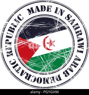 In arabische Saharauische Demokratische Republik grunge Gummi Stempel mit Flagge gemacht Stock Vektor