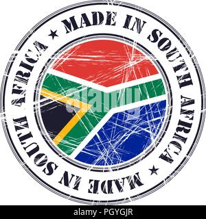 In Südafrika grunge Gummi Stempel mit Flagge gemacht Stock Vektor