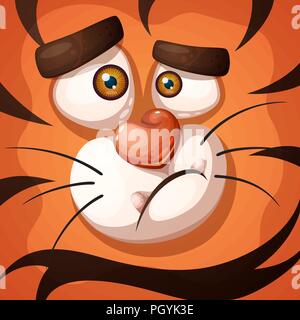 Lustig, nett, crazy tiger Charakter. Stock Vektor
