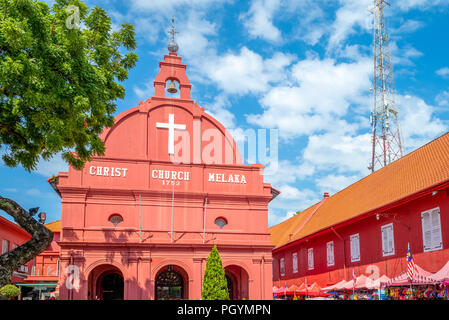 Christus Kirche und Dutch Square in Melaka (Malacca) Stockfoto