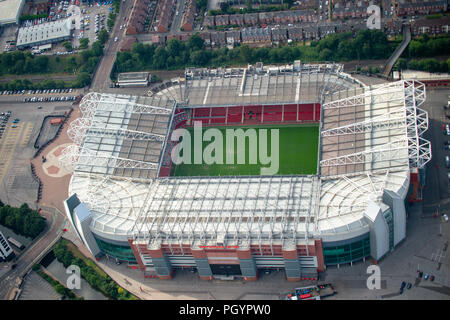 Luftbild Manchester United, Old Trafford Stadion Stockfoto