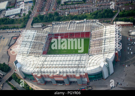 Luftbild Manchester United, Old Trafford Stadion Stockfoto