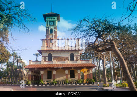 Topview des Großen Leuchtturm in Alexandria, stand auf der Insel Pharos, Mittelmeer, und Al-Montaza, Alexandria, Ägypten 2013 Stockfoto