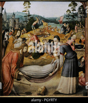 Meister der Legende der Heiligen Ursula und Workshop (aktiv in Köln, ca. 1480/1490 - ca. 1510/1515). Beerdigung von St. Ursula und ihren Gefährtinnen, ca. 1492-1496. Wallraf-Richart Museum. Köln. Deutschland. Stockfoto