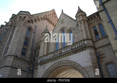 Whitworth Hall an der University of Manchester. Oxford Road, Manchester, England, Vereinigtes Königreich. Stockfoto