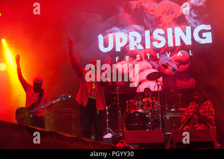 Bratislava, Slowakei. 25 August, 2018. Jamaikanischer Reggae Band Inner Circle führt an Aufstand Music Festival. Stockfoto