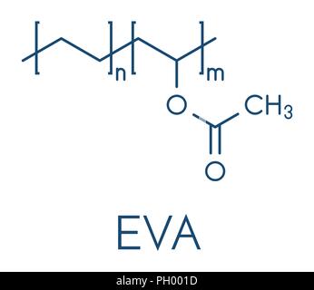 Ethylen-vinylacetat-Copolymer (EVA), chemische Struktur. Skelettmuskulatur Formel. Stock Vektor