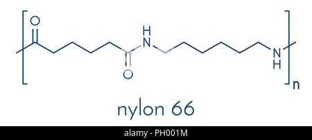Polyamid (Nylon -6,6) Kunststoff Polymer, chemische Struktur ...