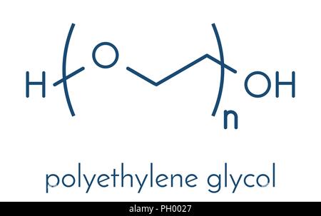 Polyethylenglykol (PEG), chemische Struktur. Formen der PEG sind als Abführmittel, Hilfsstoffe usw. Skelett Formel verwendet wird. Stock Vektor