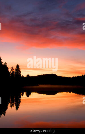 Swiftcurrent Lake sunrise, Glacier National Park, Montana Stockfoto