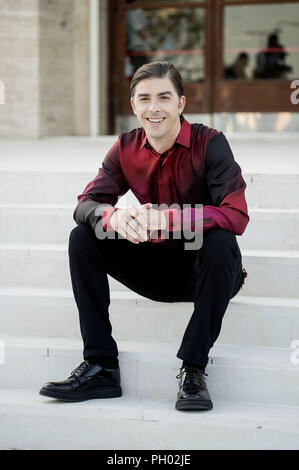 Venedig, Italien. 28 Aug, 2018. Gastgeber des Festivals Michele Riondino besucht einen fotoshooting vor dem 75. Venedig Film Vestival im Palazzo del Casino am 28. August 2018 in Venedig, Italien. | Verwendung weltweit Quelle: dpa/Alamy leben Nachrichten Stockfoto