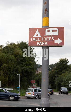 Waldstadt, Mansfield, Großbritannien. 29. August 2018. Ein 66-jährige Mann und die 48-jährige Frau an hohen Bäumen Park Homes in Waldstadt, Mansfield gestorben sind. Credit: Andy Gallagher/Alamy leben Nachrichten Stockfoto