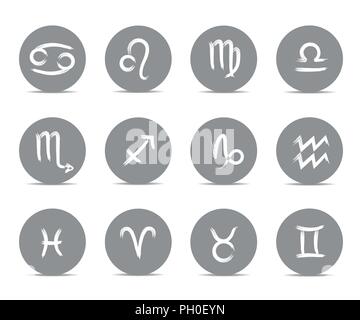 Grau Sternzeichen Übersicht stilisierten Zeichen horoskop Vektor-illustration EPS 10. Stock Vektor