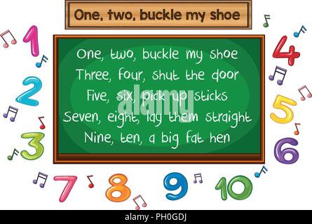 One Two buckle My shoe Abbildung Stock Vektor