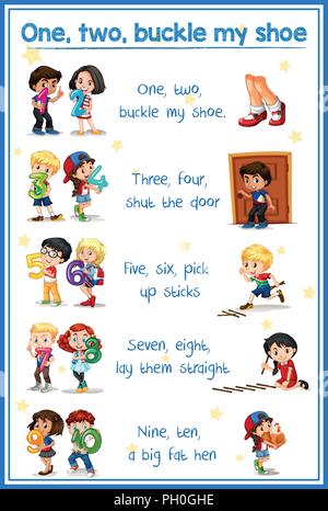 One Two buckle My shoe Abbildung Stock Vektor