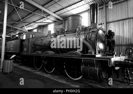 St-Constant, Kanada, 28. August 2018. Vintage Dampflok auf Anzeige in der Exporail Museum. Credit: Mario Beauregard/Alamy leben Nachrichten Stockfoto