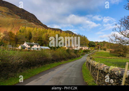 Manesty in der Borrowdale-tal im Nationalpark Lake District, Cumbria, England. Stockfoto