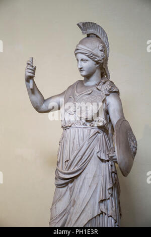 Rom. Italien. Statue der Athene, 1 C A.D Kopie der 3 C v. Chr. griechischen Original. Chiaramonti Museum, die Vatikanischen Museen. Musei Vaticani. Stockfoto